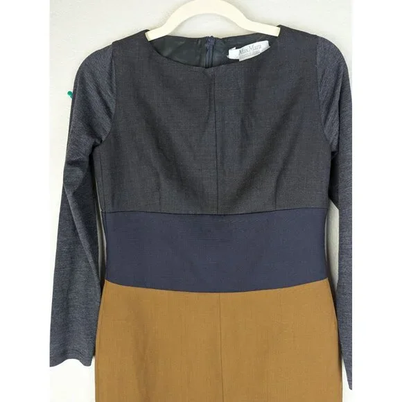 MaxMara Gray and Brown Mini Dress - Picture 3 of 15